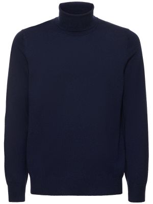 Suéter de cachemir de cuello vuelto Brunello Cucinelli azul