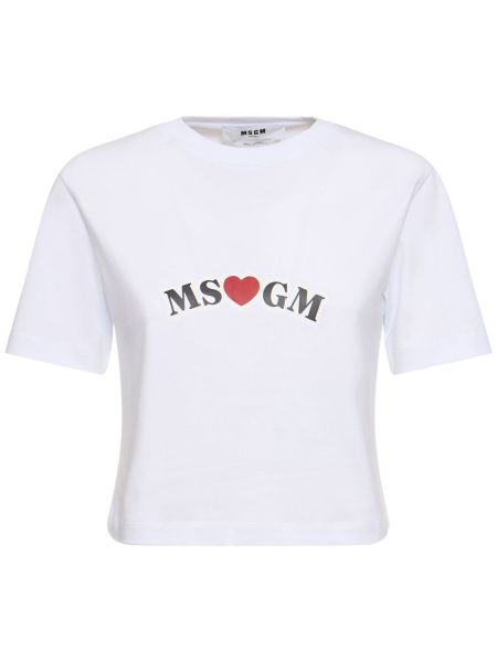 Trøje bomuld t-shirt Msgm hvid