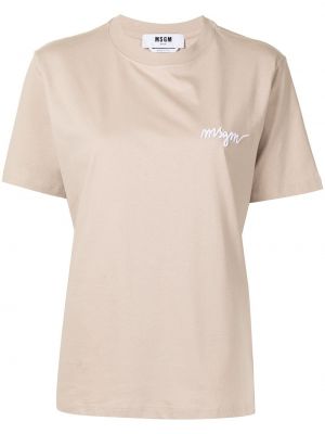 Camiseta con bordado Msgm marrón