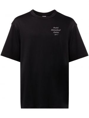 Koszulka bawełniana z nadrukiem Reebok czarna