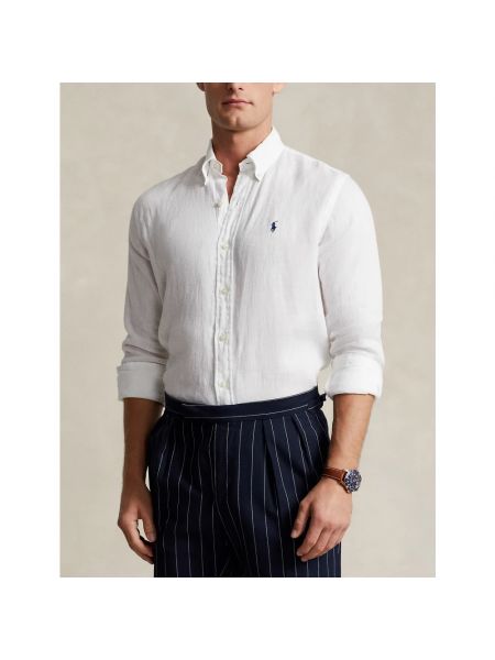 Camisa con botones slim fit de plumas Ralph Lauren blanco