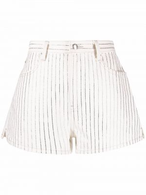 Krystaller stripete jeans-shorts Alexander Wang hvit