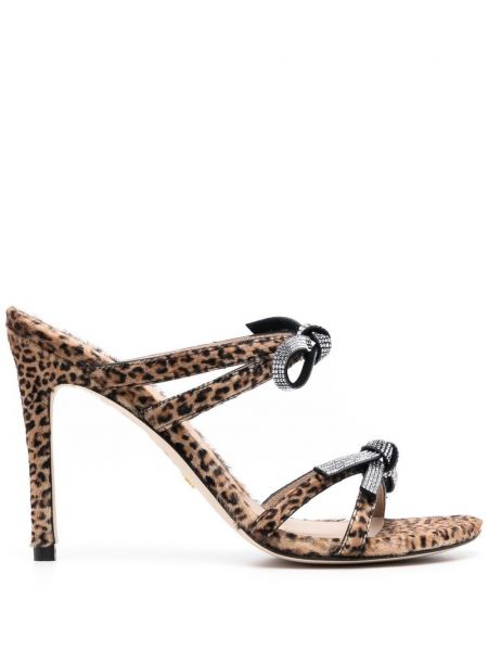 Leopar baskılı mule terlik Stuart Weitzman