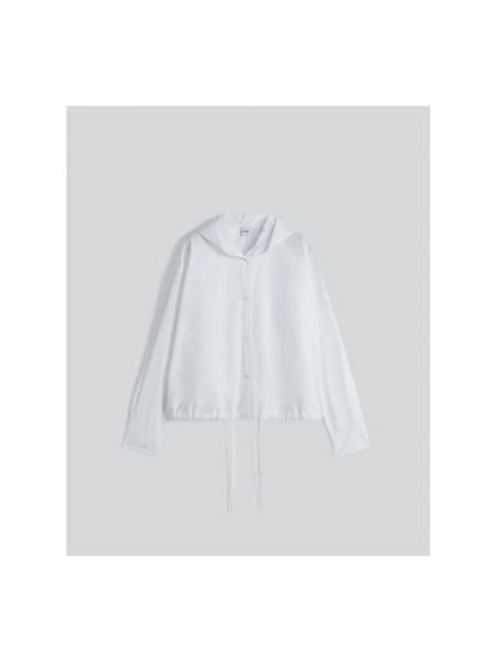 Blusa de algodón con capucha Aspesi blanco