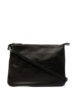 Kožená kabelka s výšivkou Discord Yohji Yamamoto čierna