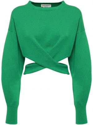 Vlnený sveter Alexander Mcqueen zelená