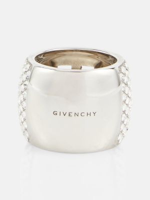 Křišťálový prsten Givenchy stříbrný