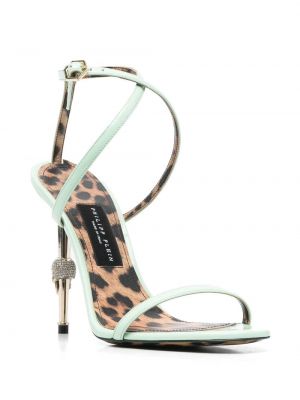 Leopardimustriga sandaalid Philipp Plein roheline