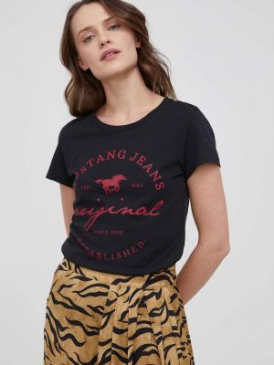 Бавовняна футболка Mustang, чорна