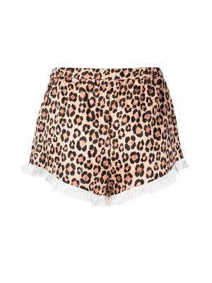 Pantalones cortos con estampado leopardo Fleur Du Mal marrón