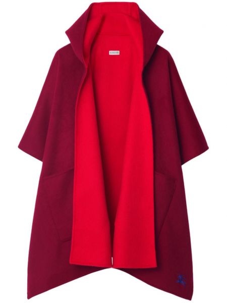 Manteau en cachemire à capuche Burberry rouge
