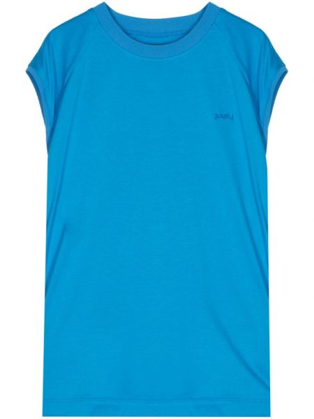 Βαμβακερή μπλούζα με κέντημα Juun.j μπλε