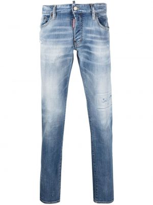 Straight fit džíny s výšivkou Dsquared2 modré