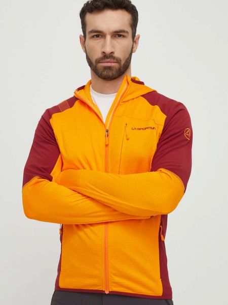 Pulover s kapuco La Sportiva oranžna