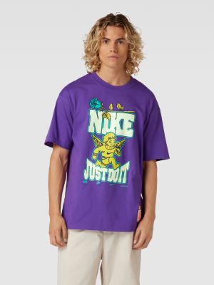 Koszulka z nadrukiem Nike fioletowa