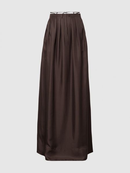 Шовкова довга сукня Asceno коричнева