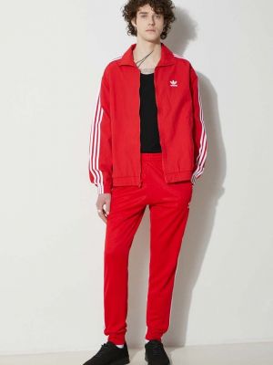 Pletena gornji dio trenirke s printom Adidas Originals crvena
