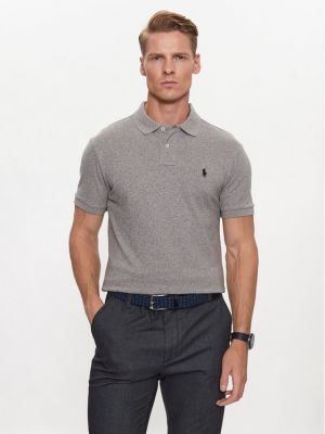 Polo marškinėliai slim fit Polo Ralph Lauren pilka