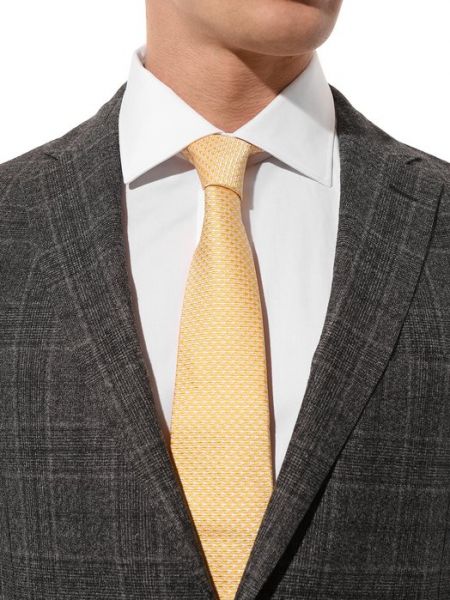 Шелковый галстук Sartorio желтый
