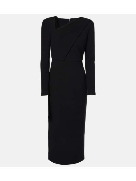 Uld midi kjole Roland Mouret sort