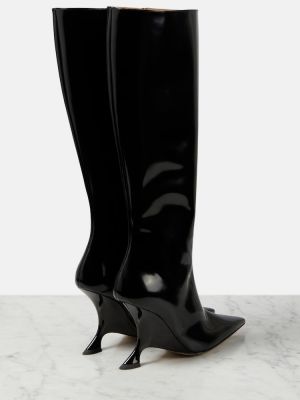 Usnjene gumijasti škornji Bottega Veneta črna