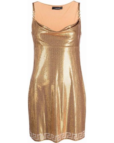 Vestido de cóctel Versace dorado