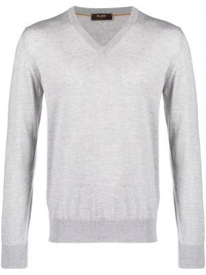 Strick pullover mit v-ausschnitt Moorer grau