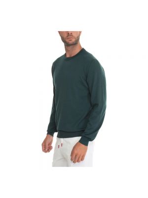 Sweter z okrągłym dekoltem Kiton zielony