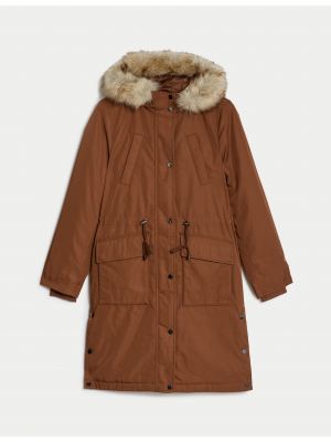 Kabát s kapucí Marks & Spencer hnědý