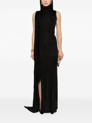 Drapiruotas maksi suknelė Saint Laurent juoda