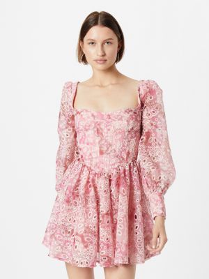 Mini šaty Bardot ružová