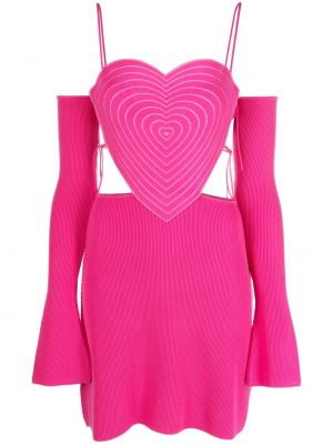 Μini φόρεμα με μοτίβο καρδιά Mach & Mach ροζ