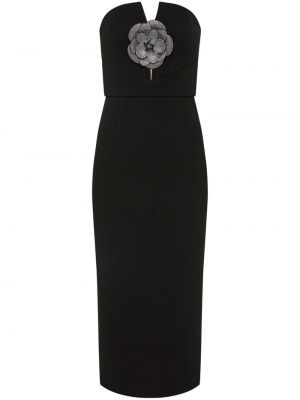 Вечерна рокля на цветя Rebecca Vallance черно