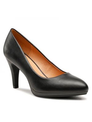 Pantofi cu toc din piele cu toc din piele ecologică Clara Barson negru