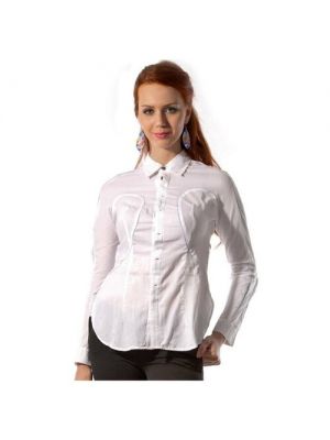 Блуза MONDIGO, прилегающий силуэт, короткий рукав, 50 белый