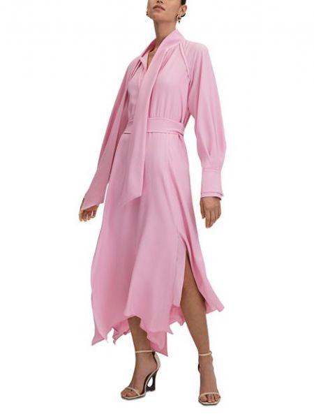 Платье с поясом Reiss розовый