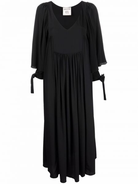 Платье миди с V-образным вырезом длинное Semicouture, черный