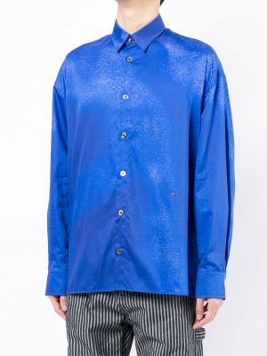Satynowa koszula Etudes niebieska