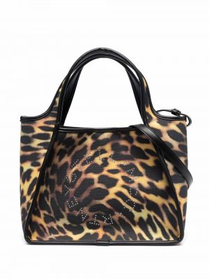 Geantă shopper cu imagine cu model leopard cu nasturi Stella Mccartney