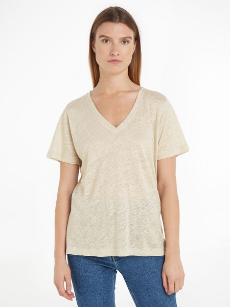 Camisa de lino Calvin Klein gris