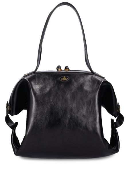 Kožená shopper kabelka Vivienne Westwood černá