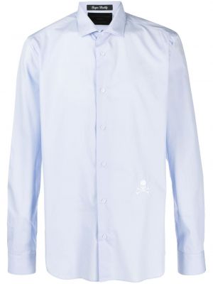 Bavlnená košeľa Philipp Plein modrá