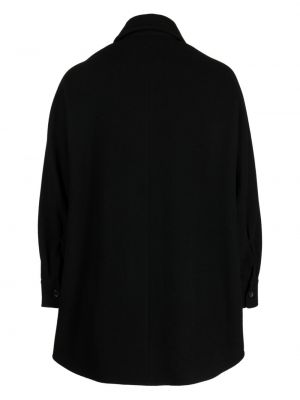 Vlněný kabát Fumito Ganryu černý