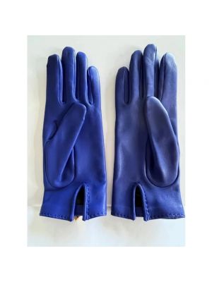 Rękawiczki skórzane Hermès Vintage niebieskie