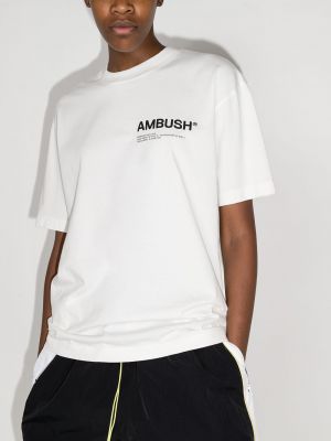 Camiseta de cuello redondo Ambush blanco
