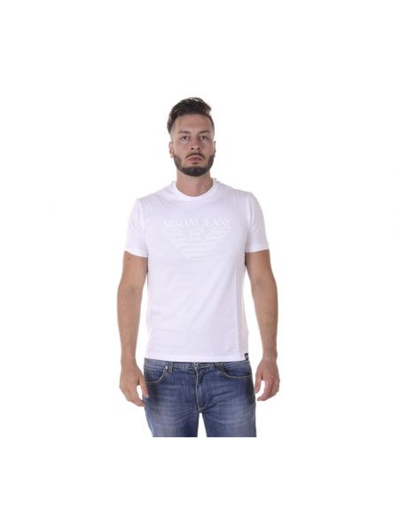 Koszulka z nadrukiem Armani Jeans biała