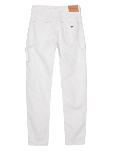 Pantaloni di cotone Emporio Armani bianco