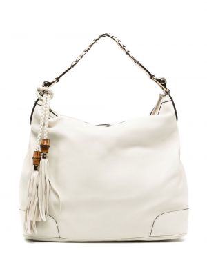 Shopper en bambou Gucci blanc