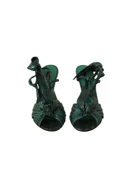 Sandały skórzane Dolce And Gabbana zielone
