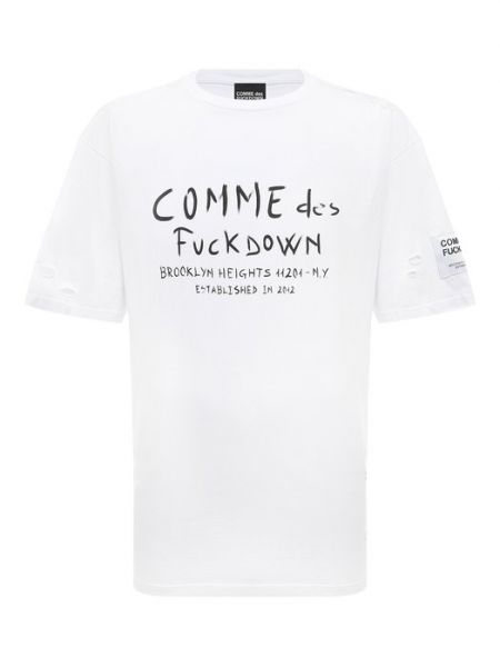 Хлопковая футболка Comme Des Fuckdown черная